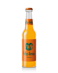glasflasche fritz-limo orange mit orangem etikett