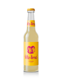 glasflasche fritz-limo zitrone mit gelbem etikett