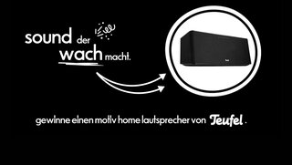 Sound der wach macht. Gewinne einen Motive Home Lautsprecher von Teufel.
