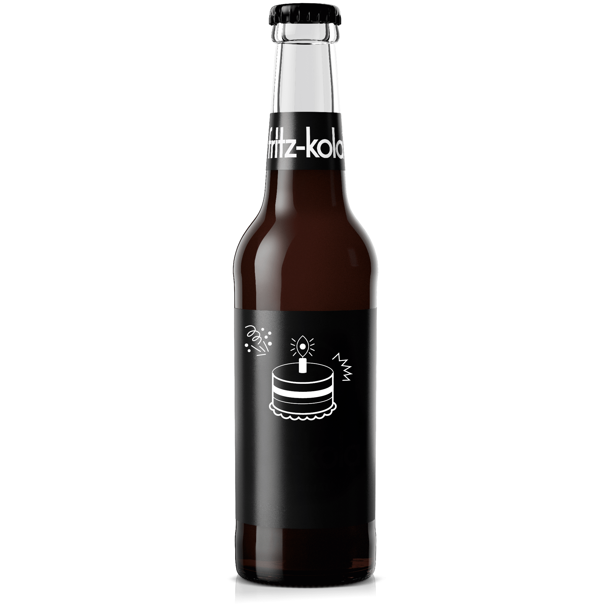 fritz-kola Vorschaubild für Personalisierung mit dem Motiv Geburtstag, welches eine Torte zeigt