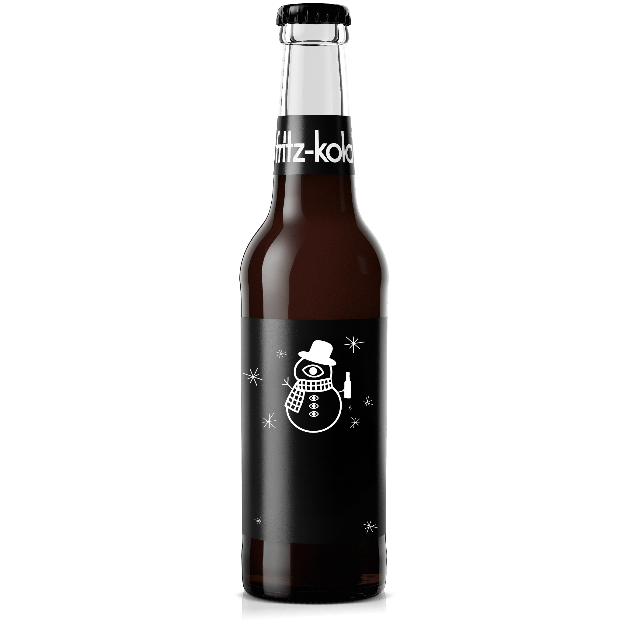 fritz-kola Vorschaubild für Personalisierung mit dem Motiv einer Schneemann, welches einen Schneemann mit Schal und Hut sowie einer Flasche in der Hand zeigt