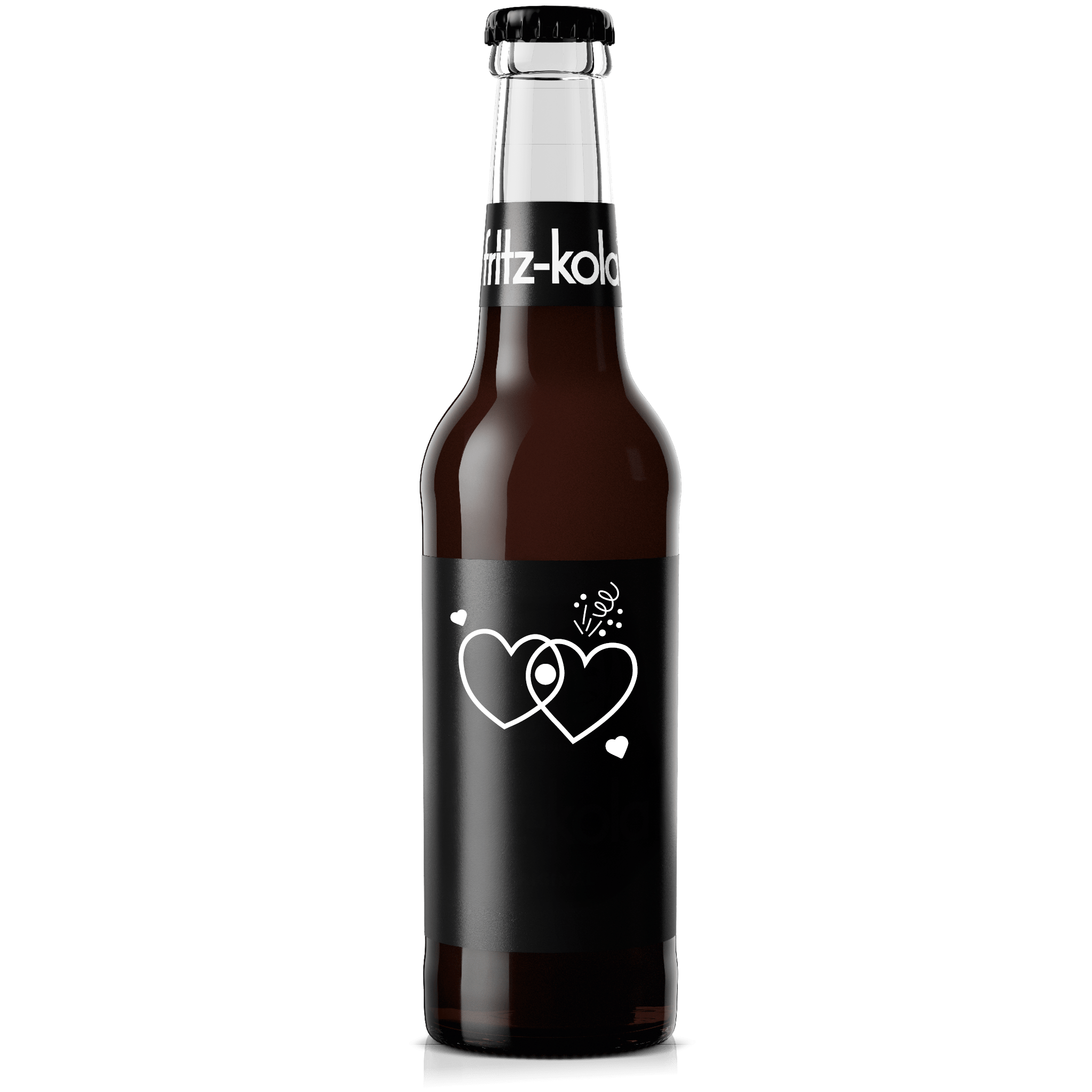 fritz-kola Vorschaubild für Personalisierung mit dem Motiv Hochzeit, welches zwei Herzen zeigt