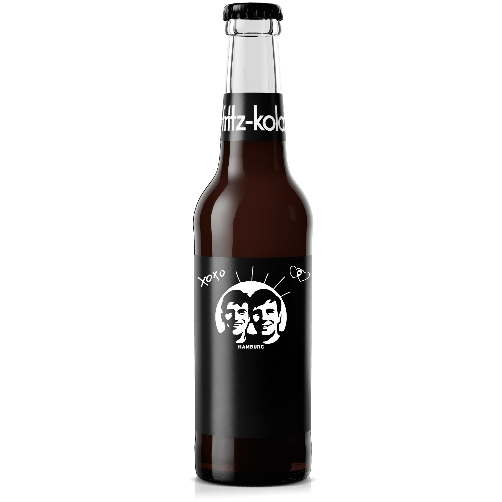 fritz-kola Vorschaubild für Personalisierung mit dem Motiv XOXO, welches das fritz-kola Logo mti zwei Herzen und einem XOXO Schriftzug zeigt